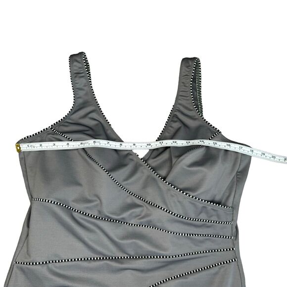 Miraclesuit Kirkland Womens 16 Gray Horizon One Piece Swimsuit - Picture 4 of 11